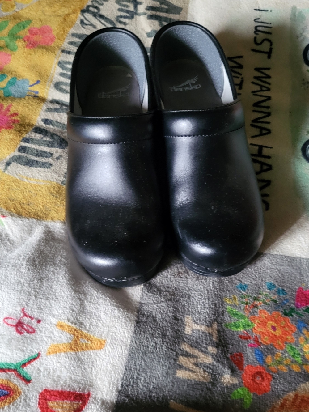 Dansko Classic Black Leather Clogs